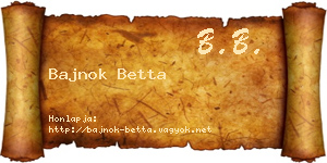 Bajnok Betta névjegykártya